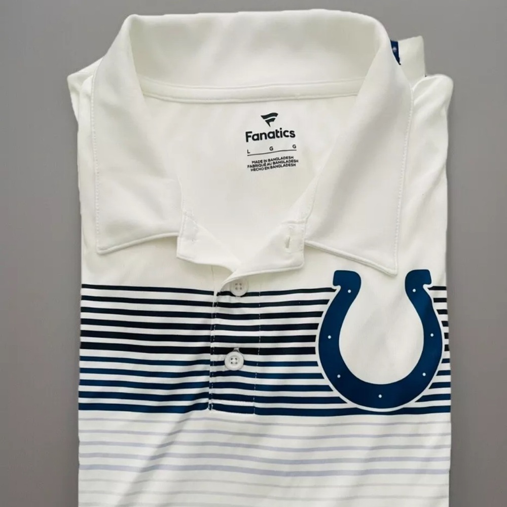 Indianapolis Colts*Mens Short Sleeve NFL Polo Shirt by FANATICS-Large